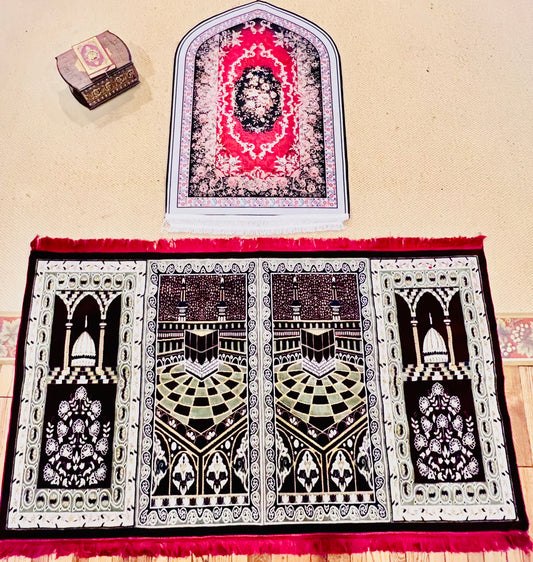Janamaz Sajada, Mosque Prayer Mat, Islamic Prayer Rug, Mehrab Style Prayer Mat, Muslim Prayer Rug, Islamic Mat, Islamic Seccade Mat, 4 Persons Prayer Mat [New Arrival]