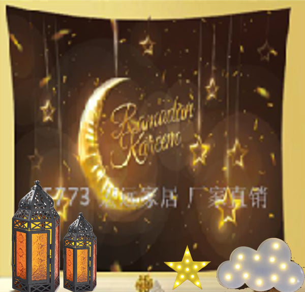 Wall Hanging Tapestries Ramadan Decorations For Home Tapestry Moon Star eid mubarak Ramadan Kareem Decor for Iftar Party Living Room Bedroom