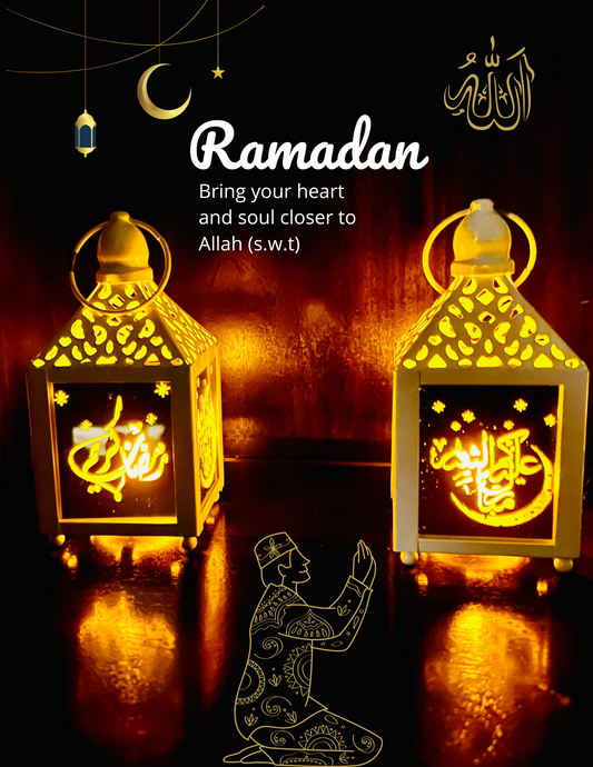 Ramadan Lanterns Iftar Favors Eid Muslim Festive Decorations Ramadon Lantern Lights Eid Crafts LED Night Light for Iftar Gifts Home Table Bedroom Gift Party Festival with LED Light (Wht2pcs) 5"x3" each [New Arrival]