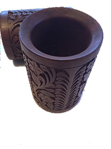 Elegant Holiday GIFT Cute Pen Pencil Holder Hand Crafted Wooden with Floral Design