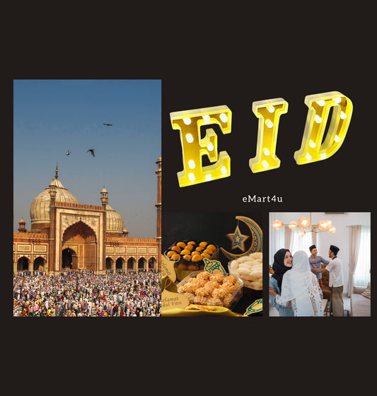 E.I.D Letters Lamp Decor LED Gold Signs Decorations for Home Eid Azha Party Décor Table Top E.I.D Décor Fireplace Centerpiece Islamic Home Art 8" each piece + Free Gold Color Aluminium Foil Eid Mubarak Sign and Latex Balloons (Eid)