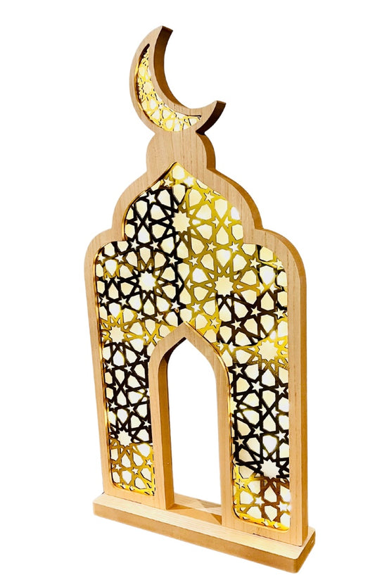 Ramadan Décor, Ramadan Kareem Home Décor LED Lights Ramadan Mosque Decoration, Ramadan Gift 3ft Acrylic Ramadan Decorations Home office (Self Standing Masjid) [New Arrival]