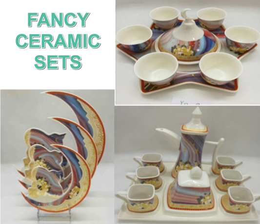 Ramadan Theme Ceramic Plates Cup Tray Kettle Candy Chocolate Dish
