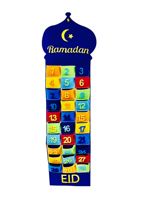Ramadan Decorations Eid Count down Calendar Ramadan Calendar for Kids Islamic Festive Home Décor Ramadan Mubarak Advent Calendar + 10 Free Balloons [New Arrival]