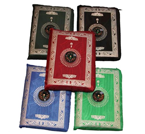 5 PCS Islam Prayer Mat Portable Waterproof Muslim Pocket Size Light Rug with Compass, Muslim Prayer Mat Ideal for Travelling, Rug with Compass