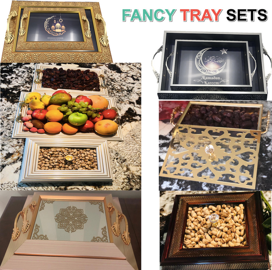 Handmade Holiday Fancy Party Decor Tray Gift Set Candy Chocolate Dry Fruit Box Fresh Fruit Tray Dates Tray Box Unique Modern Decor Birthday Party Supply Decoration