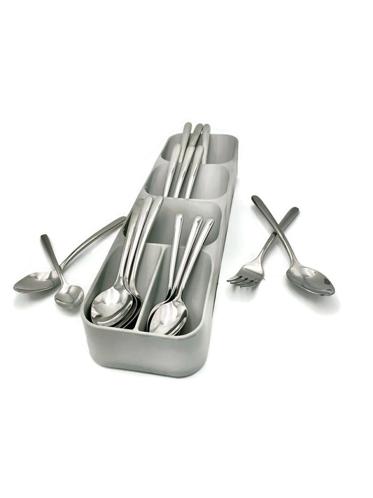 Kitchen Organizer Cutlery Storage Tray Knife Holder Drawer Storage for Spoons, Forks, Knives Tableware Organizer Knives Block Rack Set Cabinet Stand Multi-Purpose 15.5"