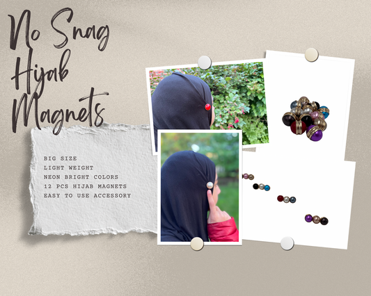 Hijab Magnetic Pins, No Snag Hijab Pins, Magnetic Buttons, Strength Hijab Pins, Strong Magnetic Hijab Pins for Women, Girls Ideal for Scarfs, Shawl, Hijab 0.8" each (12 Pcs/set)