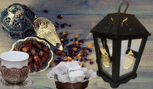 Ramadan Lanterns Iftar Favors Eid Muslim Festive Decorations Ramadon Lantern Lights Eid Crafts LED Night Light for Iftar Gifts Home Table Bedroom Gift Party Festival with LED Light (BlkWd) 12"X6" [New Arrival]